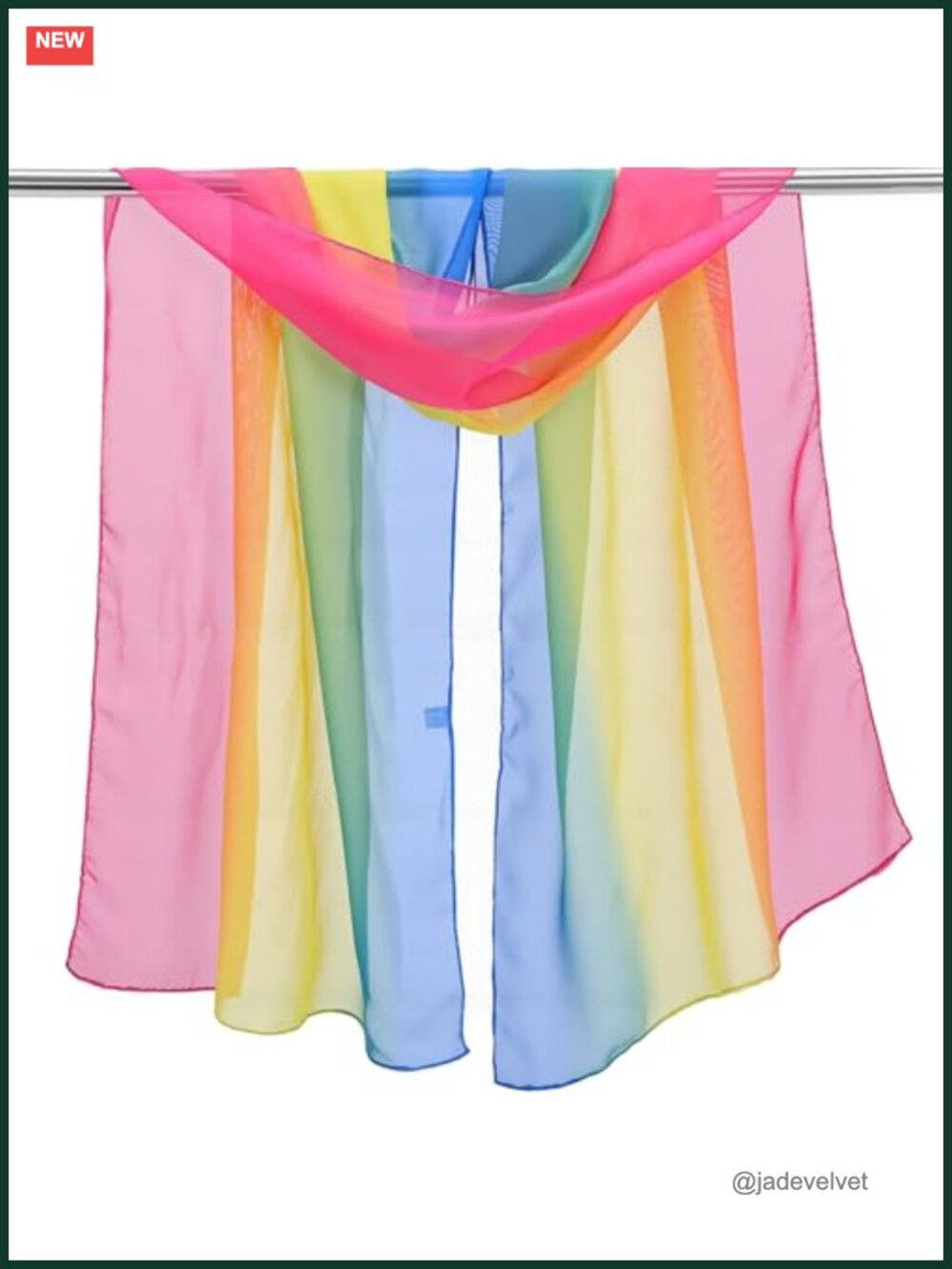 Lightweight Chiffon Rainbow Fashion Scarf Multicolor Wrap